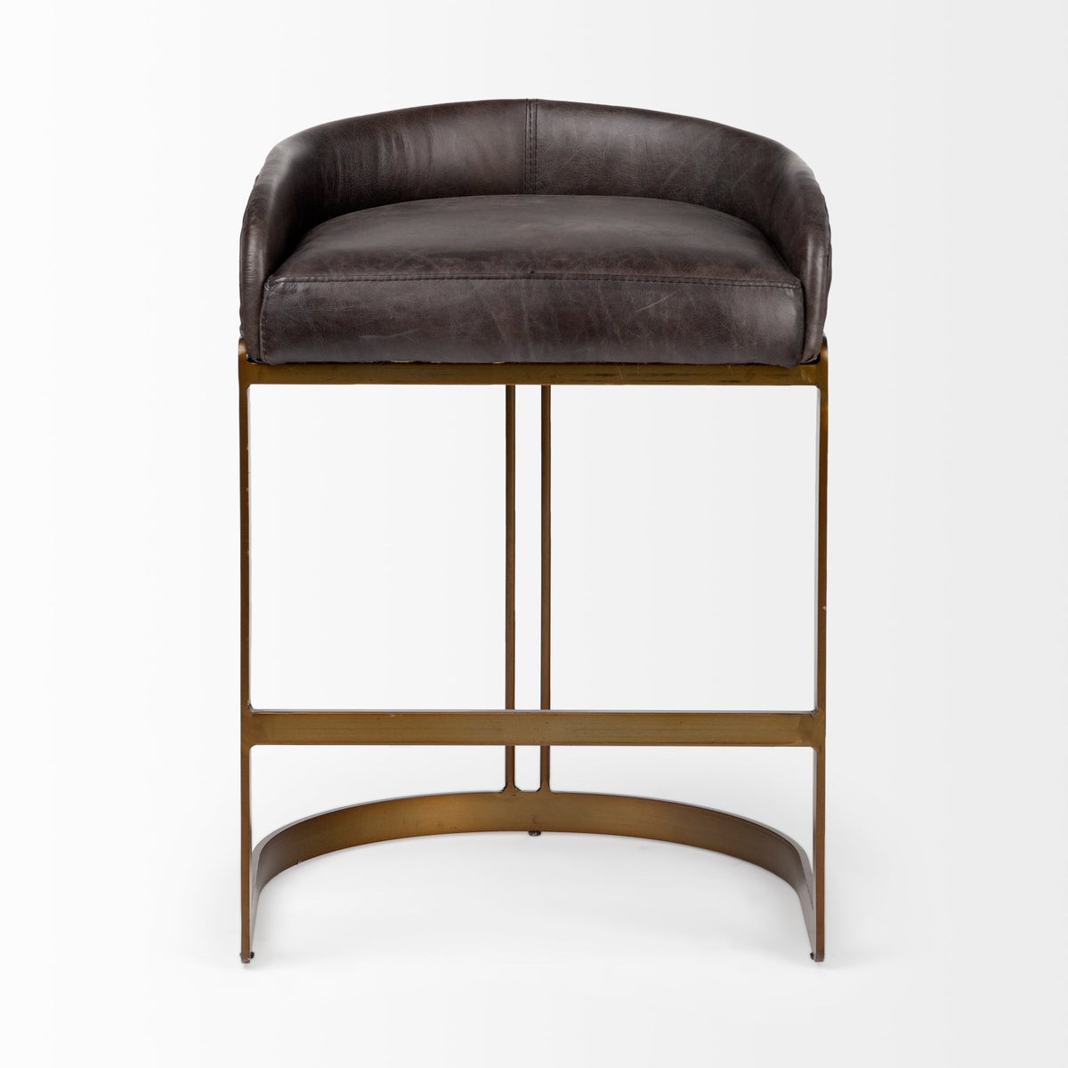 Hollyfield Leather Seat Counter Stool