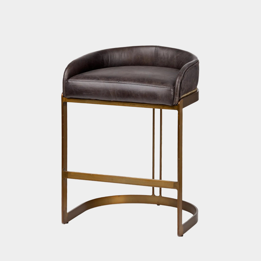 Hollyfield Leather Seat Counter Stool