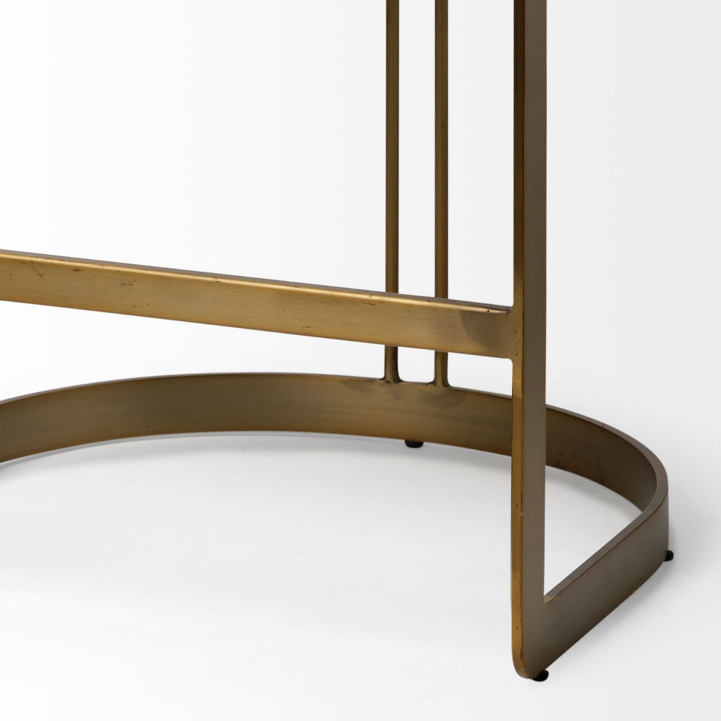 Hollyfield Leather Seat Counter Stool