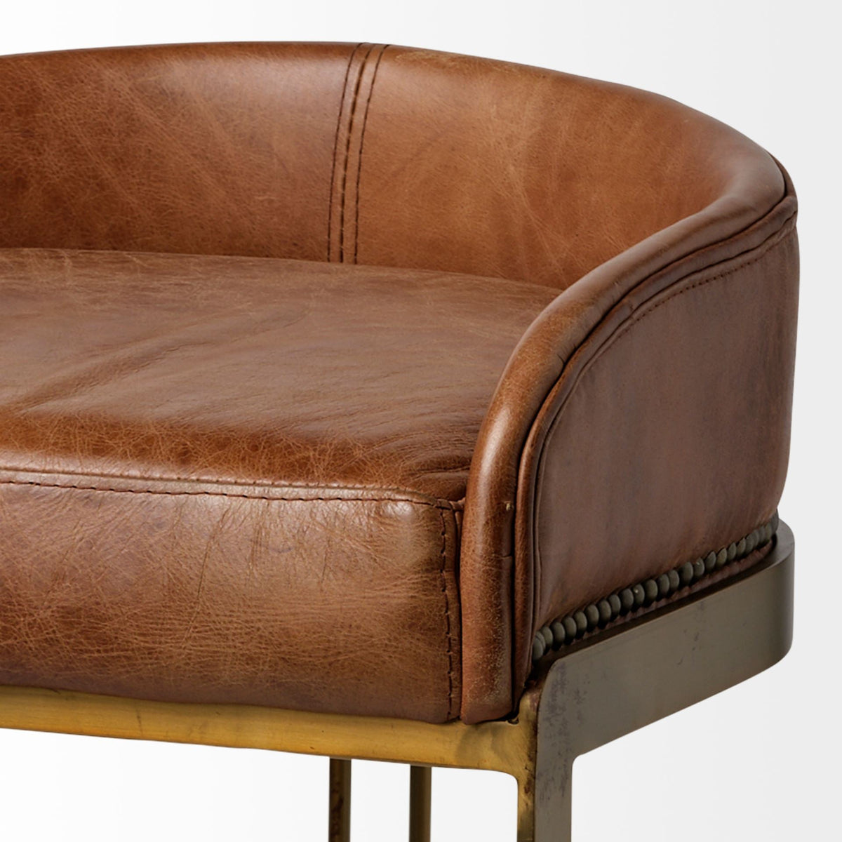 Hollyfield Leather Seat Counter Stool