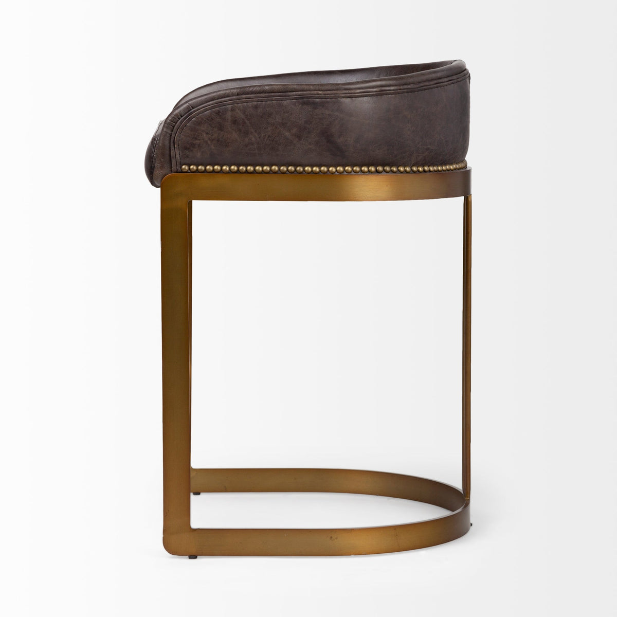 Hollyfield Leather Seat Counter Stool