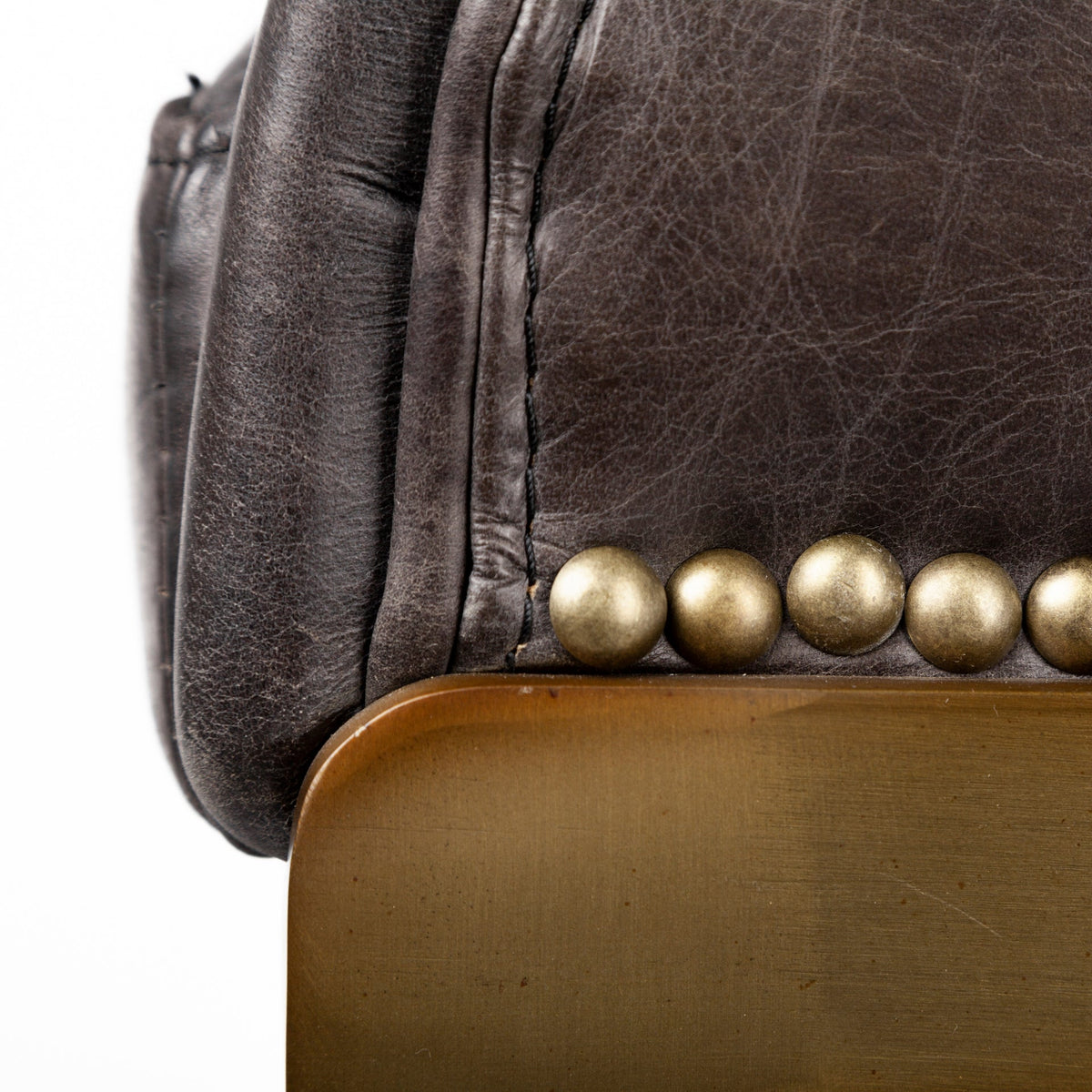 Hollyfield Leather Seat Counter Stool