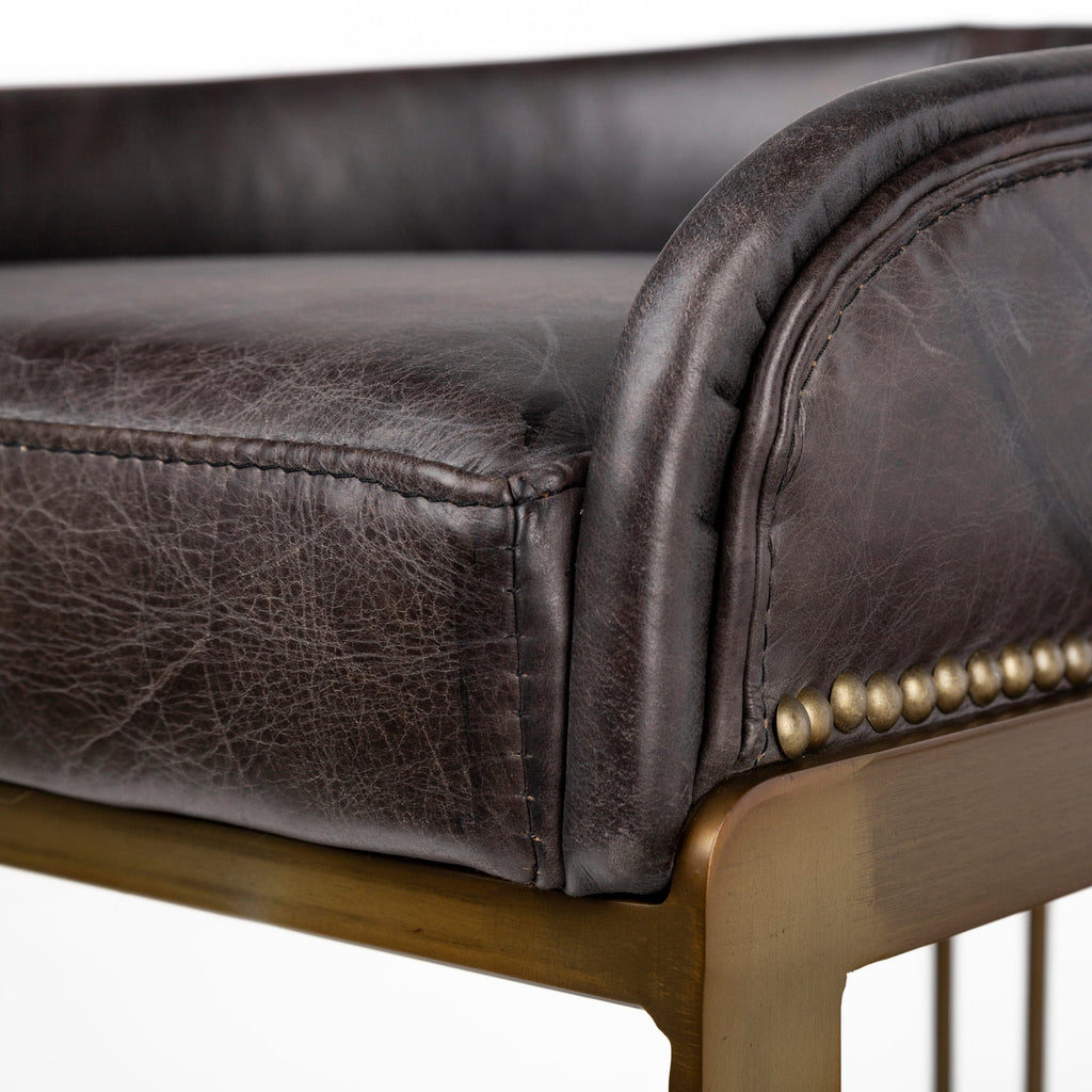Hollyfield Leather Seat Counter Stool