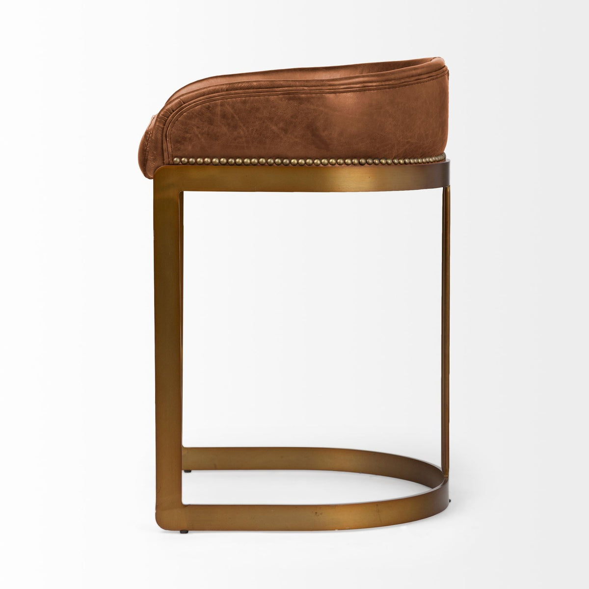Hollyfield Leather Seat Counter Stool