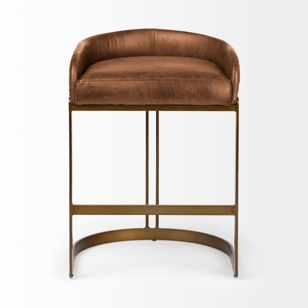 Hollyfield Leather Seat Counter Stool