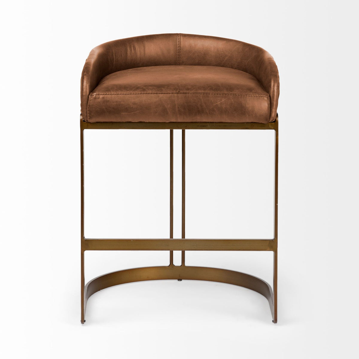 Hollyfield Leather Seat Counter Stool