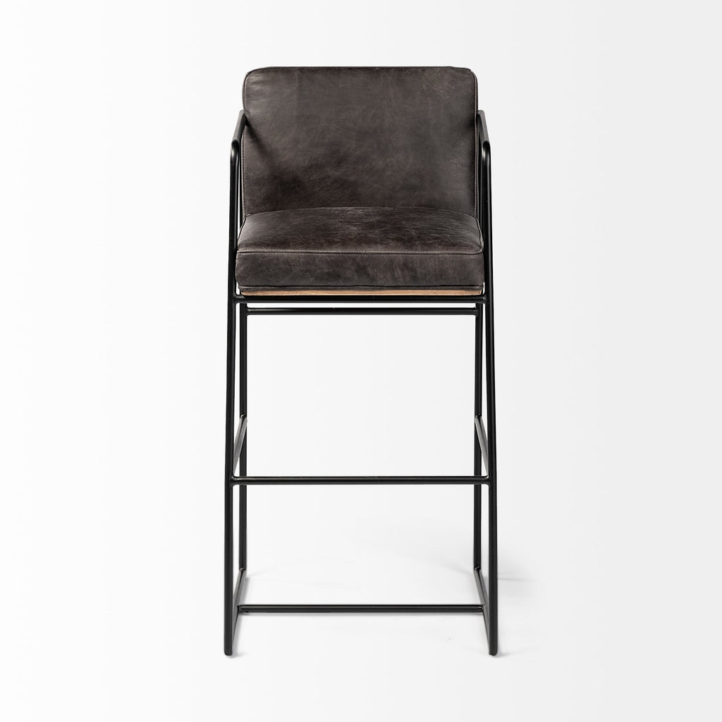 Stamford Leather Commercial-Grade Bar Stool