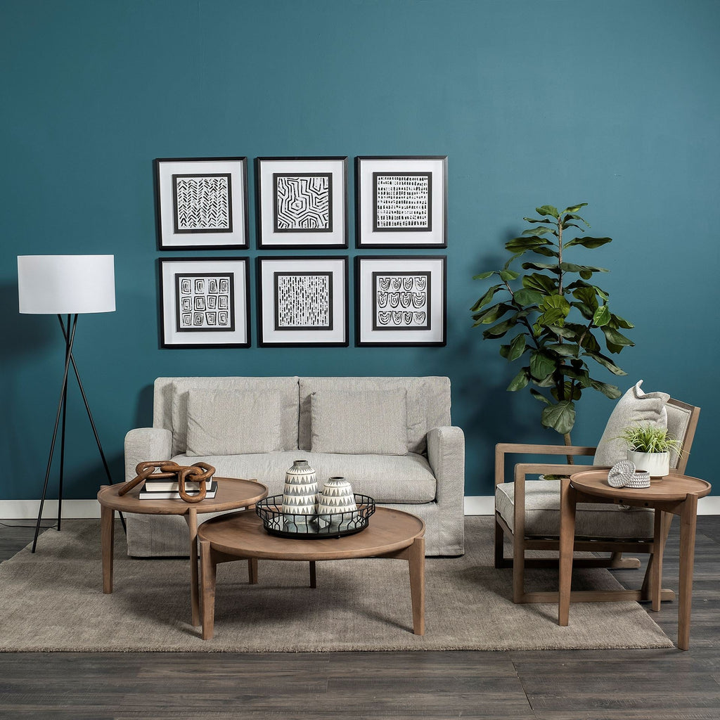 Sherlock Frost Gray Wood Frame Accent Chair