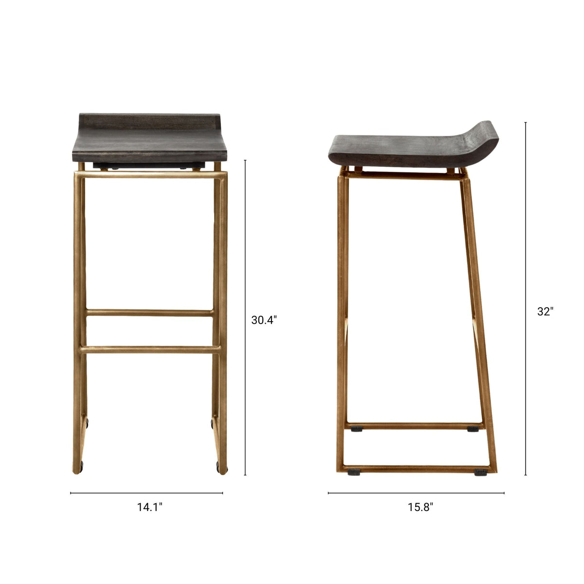 Givens Wood Seat Bar Stool