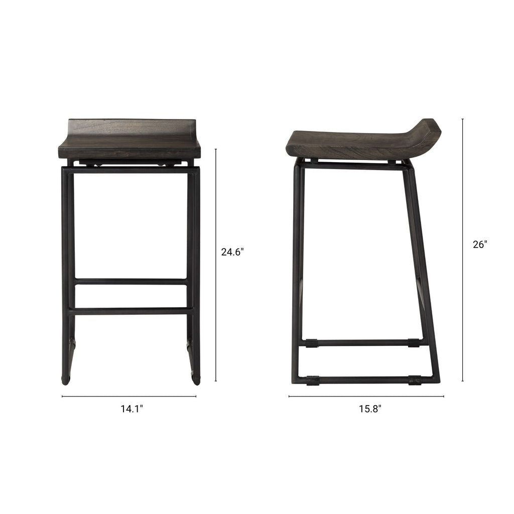 Givens Wood Seat Counter Stool