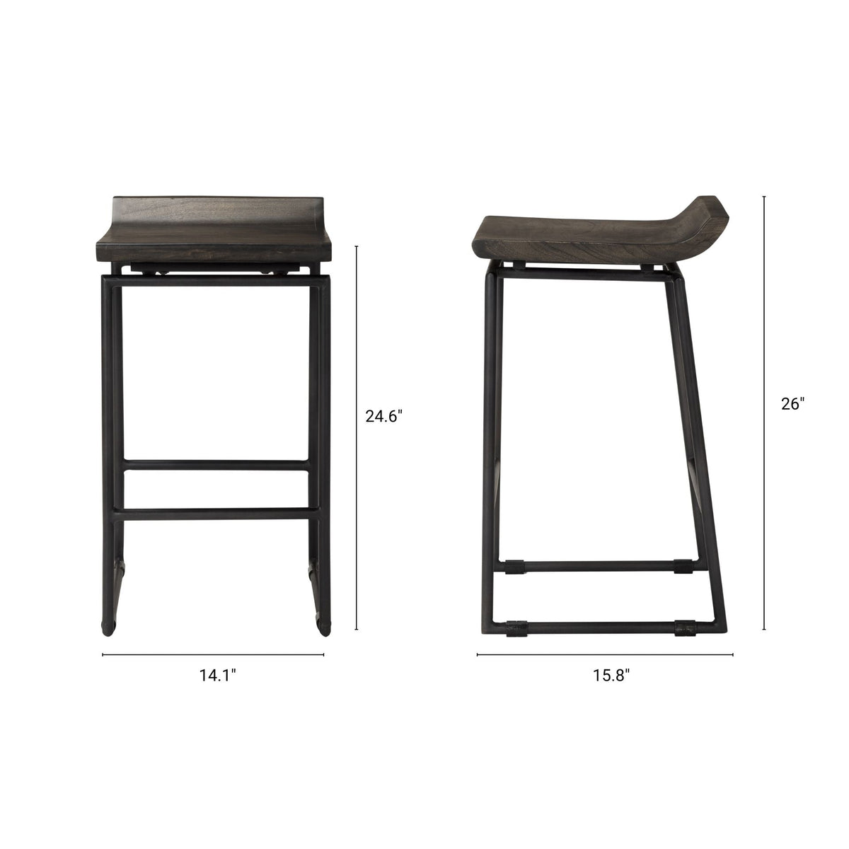Givens Wood Seat Counter Stool