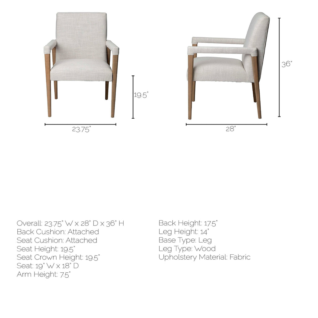 Palisades Fabric Dining Armchair