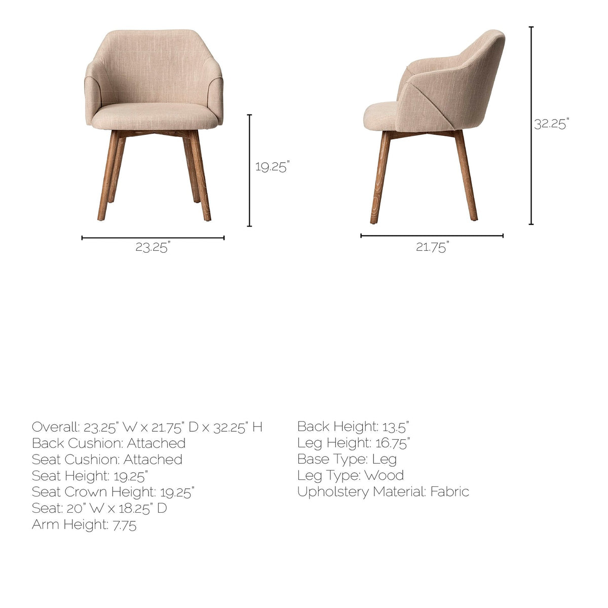 Ronald Fabric Dining Chair