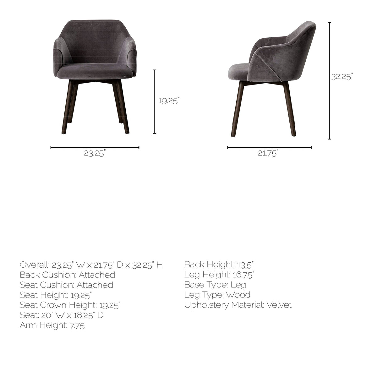 Ronald Fabric Dining Chair