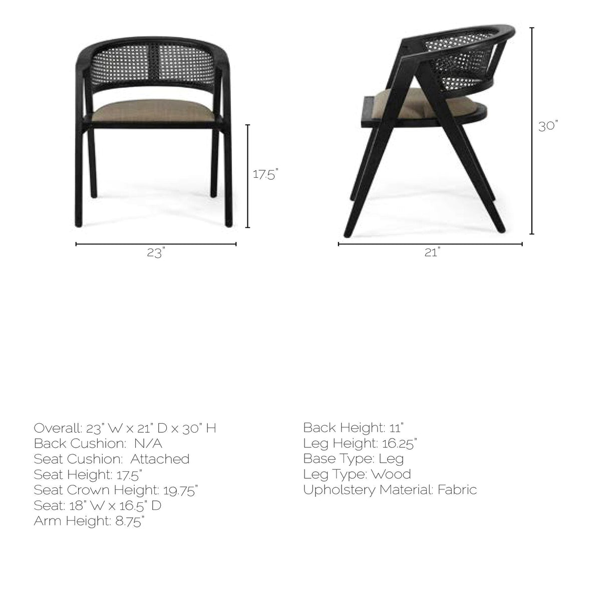 Tabitha Cane Back Dining Armchair