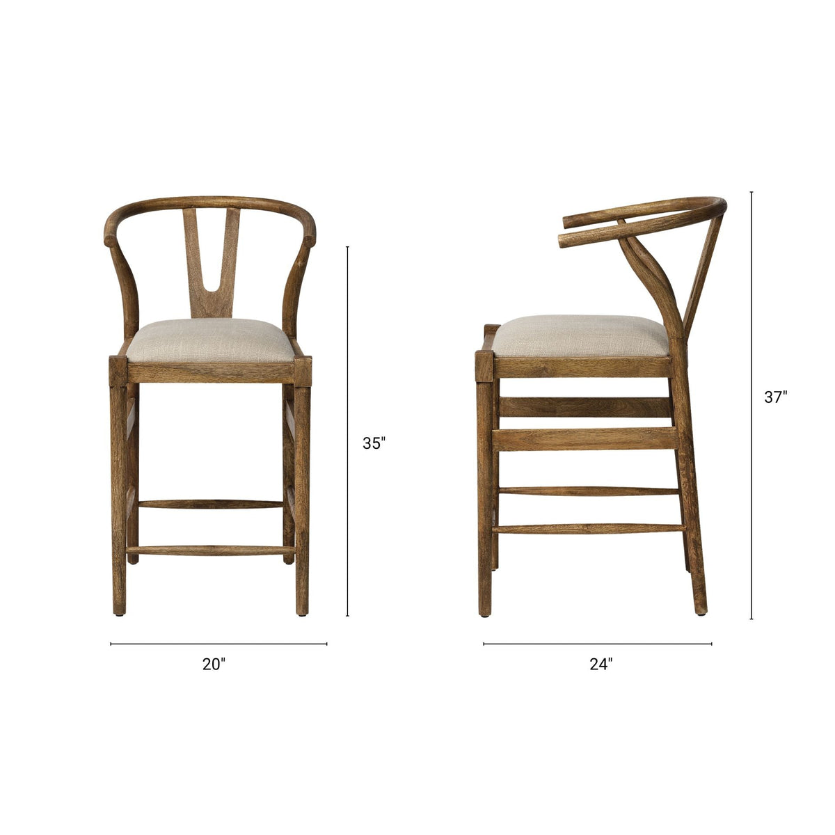 Trixie Upholstered Seat Counter Stool