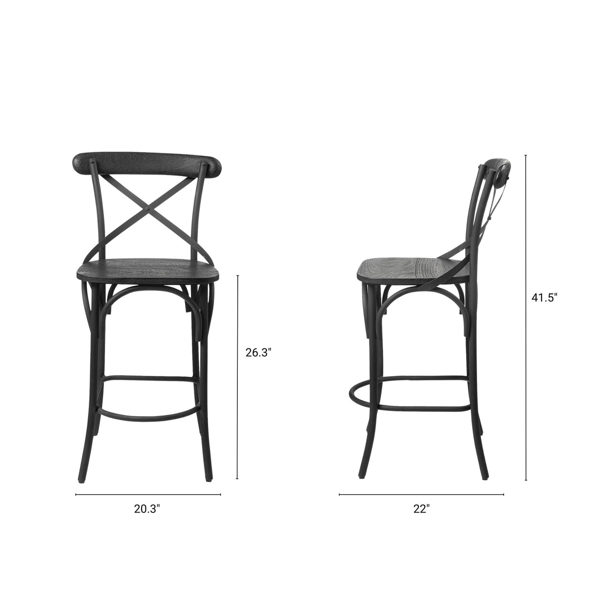 Etienne Wood Seat Bar/Counter Stool