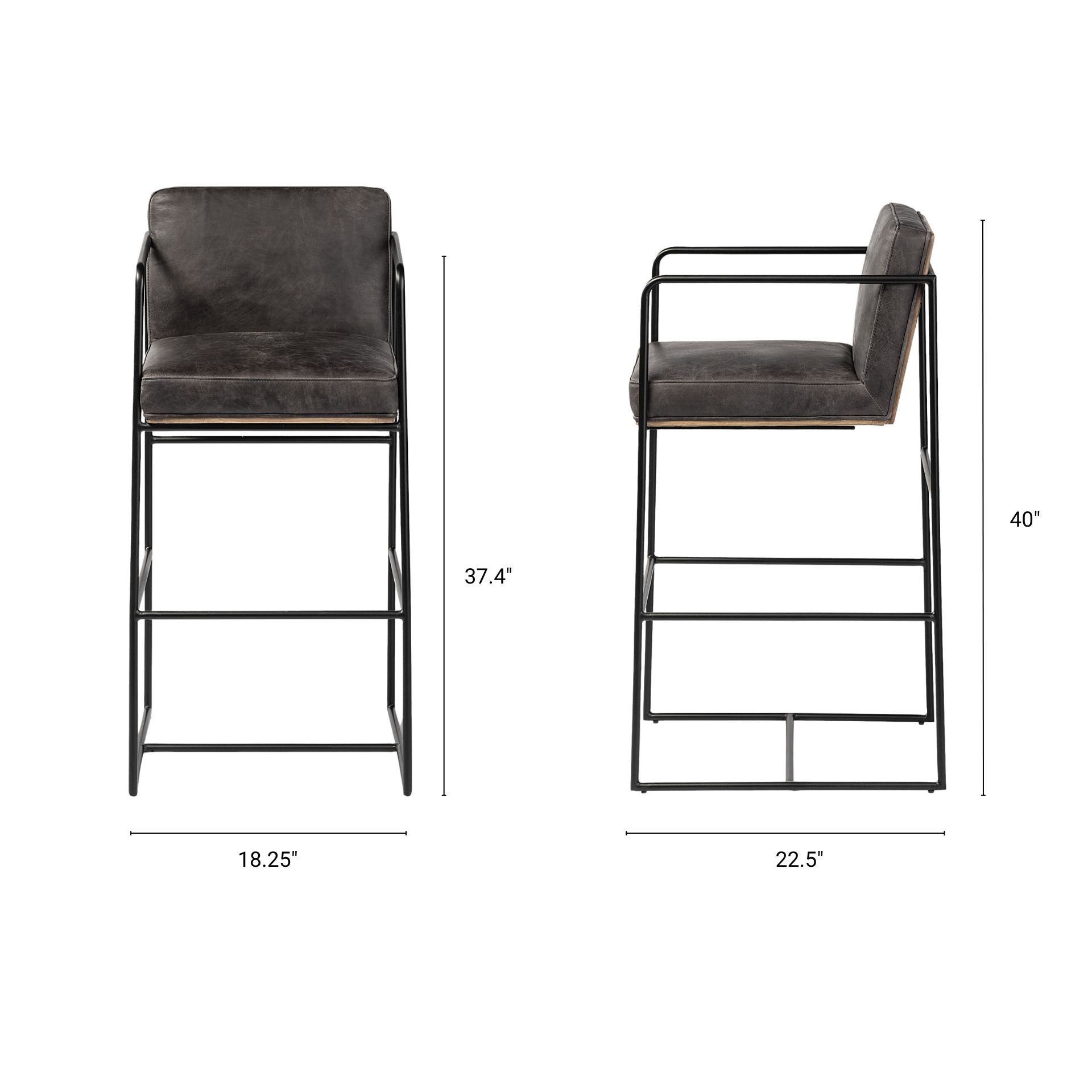 Stamford Leather Commercial-Grade Bar Stool