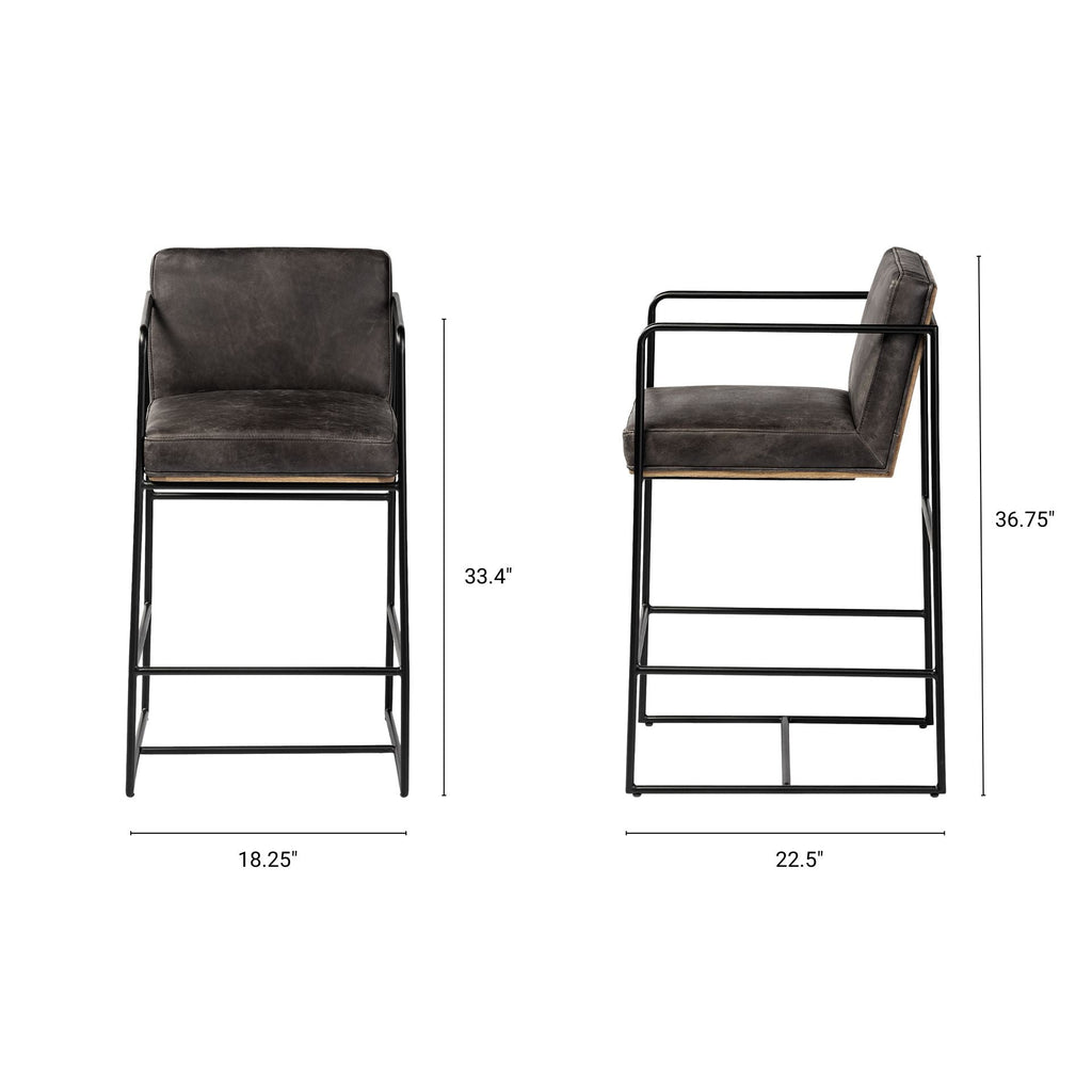 Stamford Leather Counter Stool