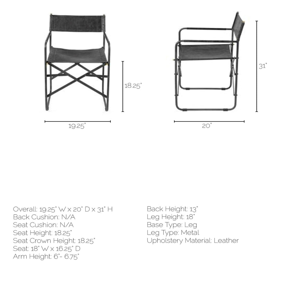Direttore Leather Folding Dining Chair
