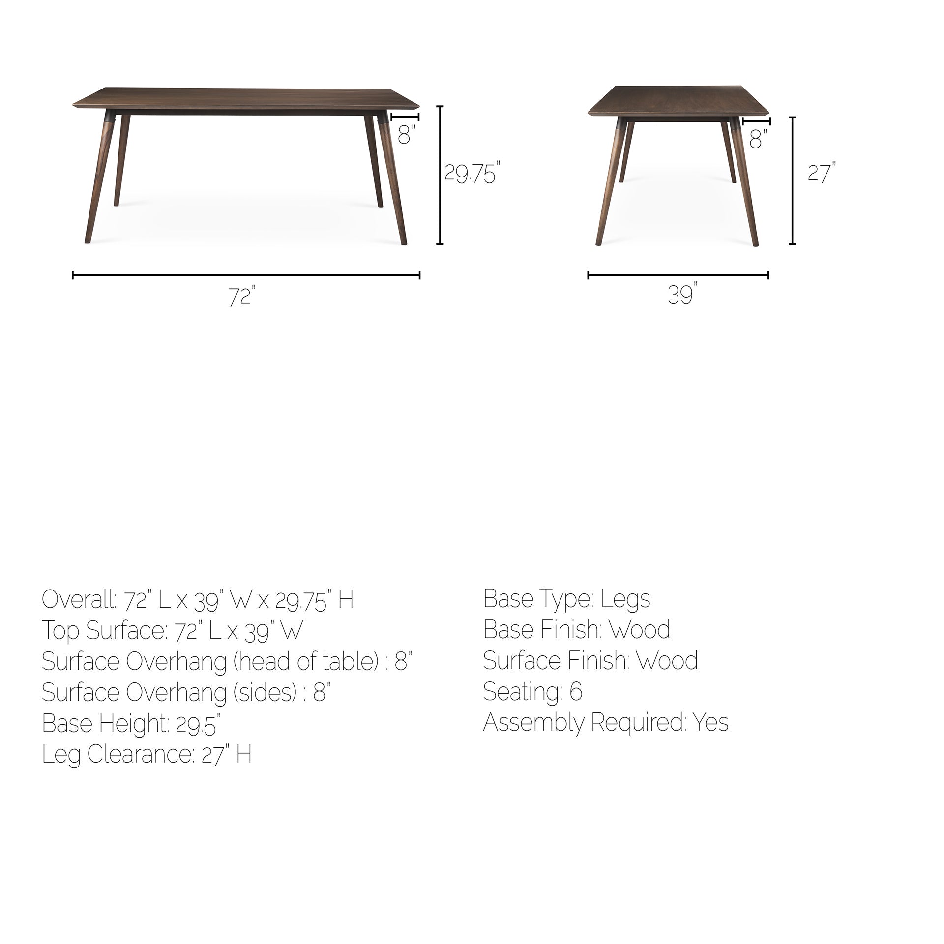 Nicholas 72" Dining Table