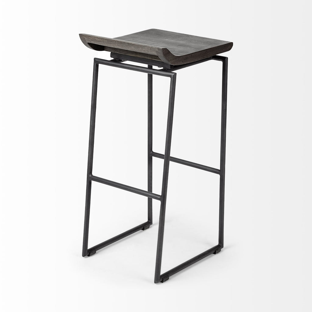 Givens Wood Seat Bar Stool