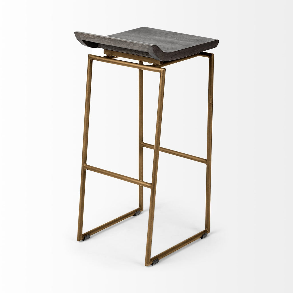 Givens Wood Seat Bar Stool