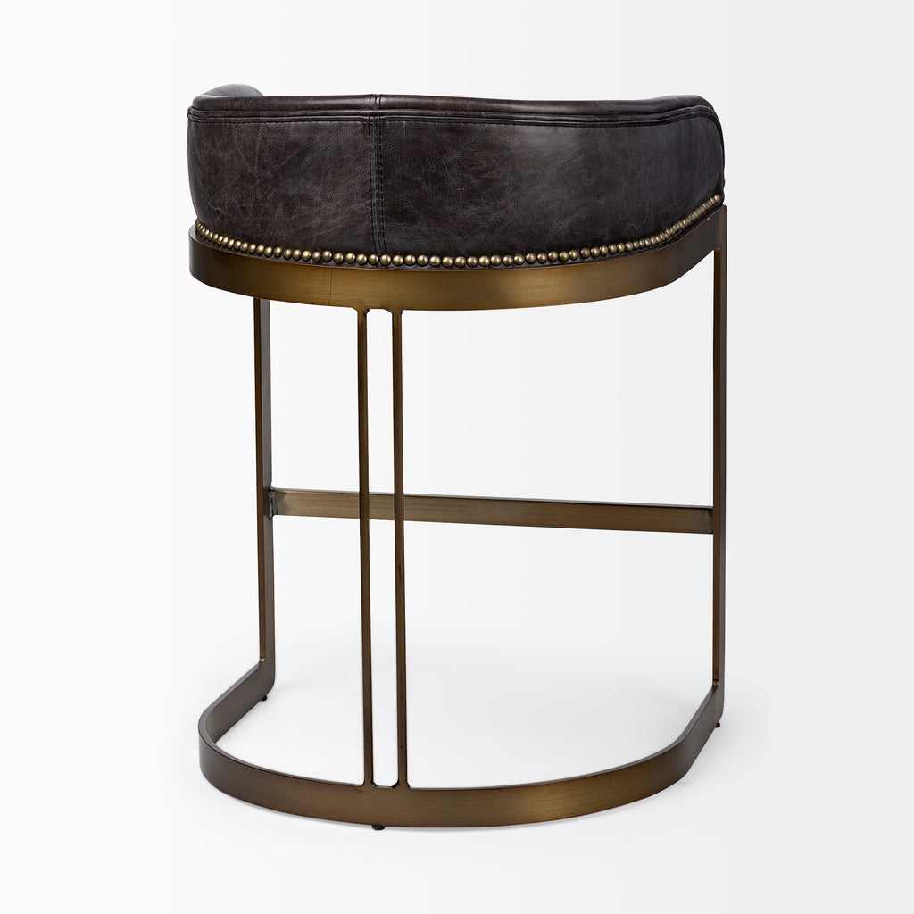 Hollyfield Leather Seat Counter Stool