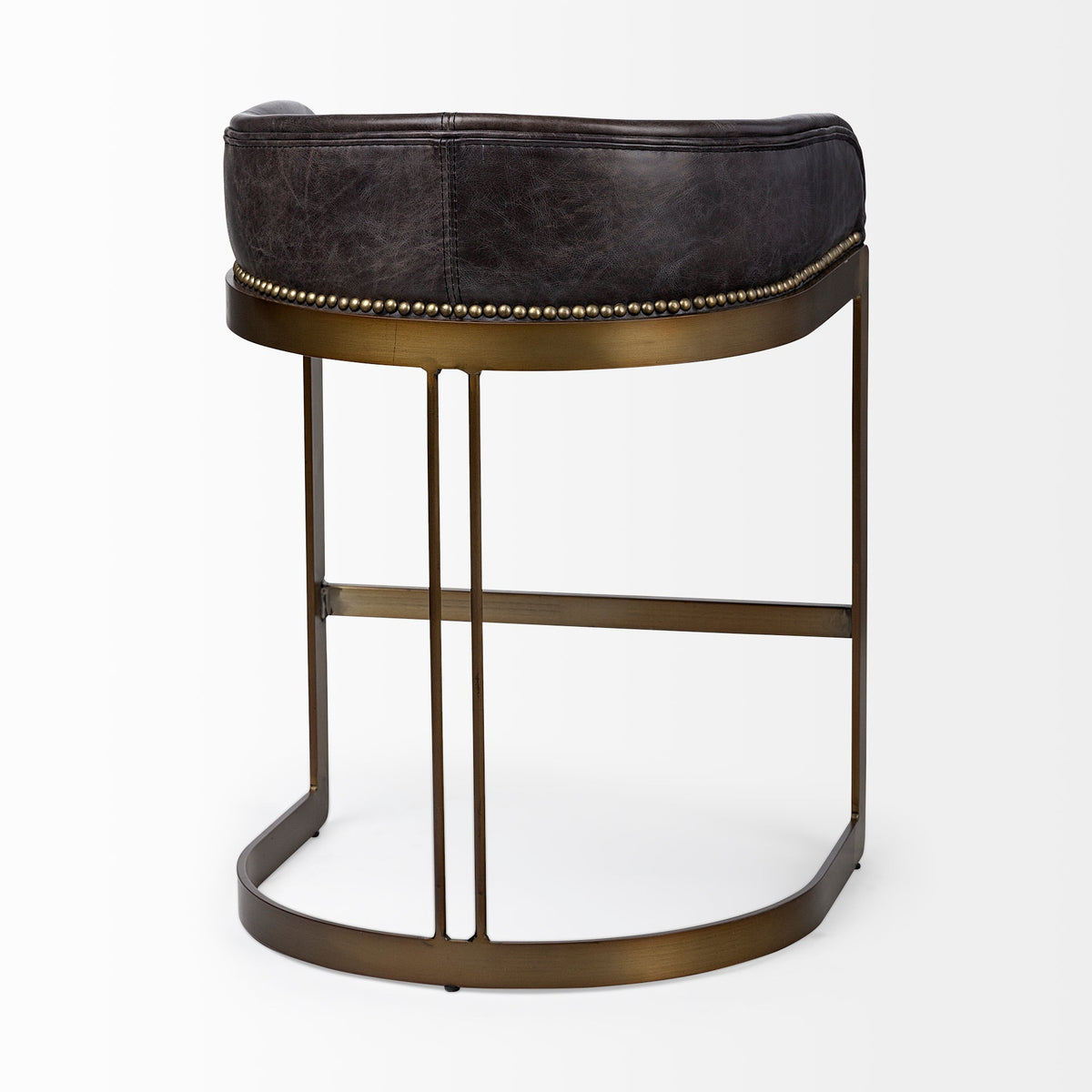Hollyfield Leather Seat Counter Stool