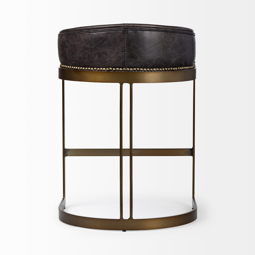 Hollyfield Leather Seat Counter Stool