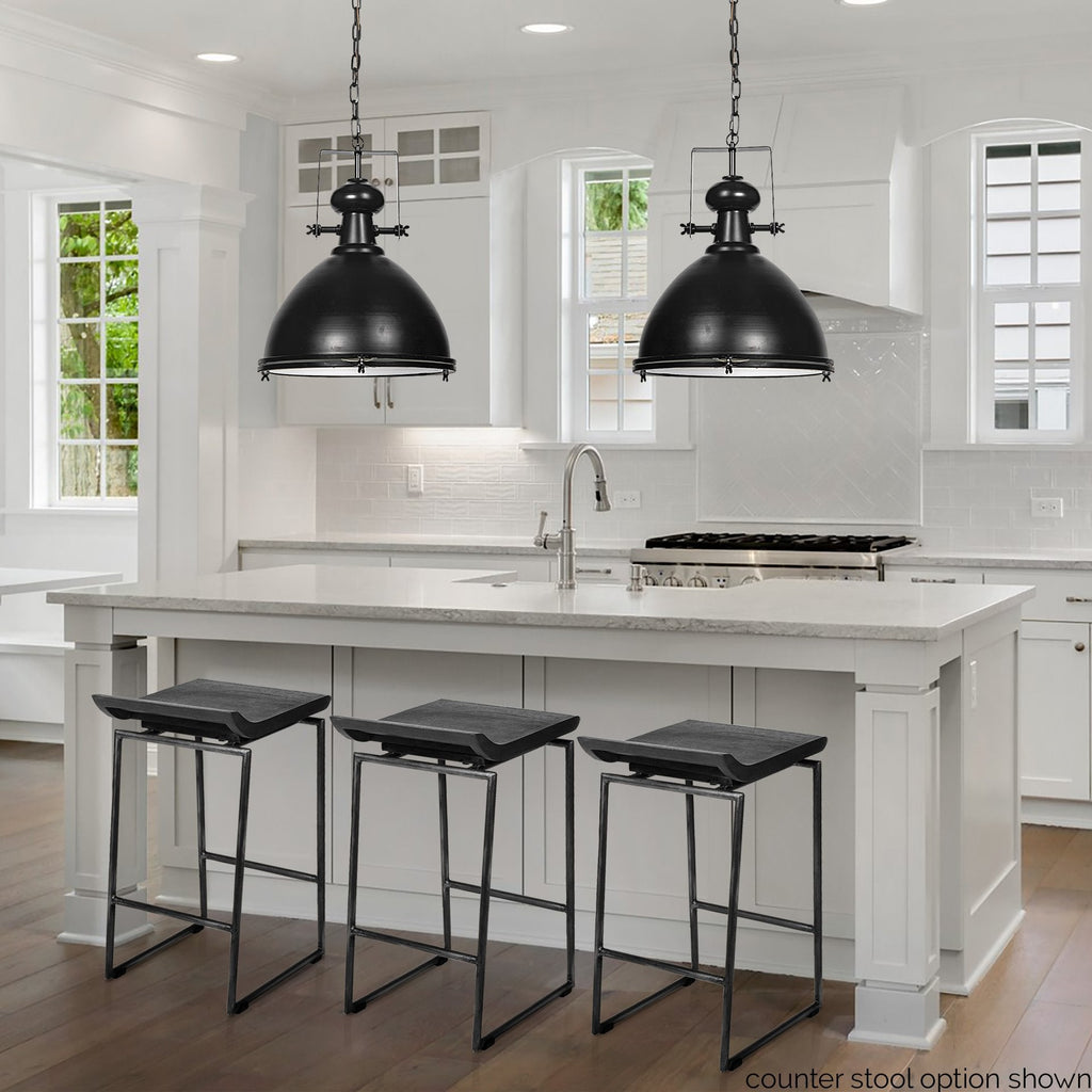 Givens Wood Seat Bar Stool