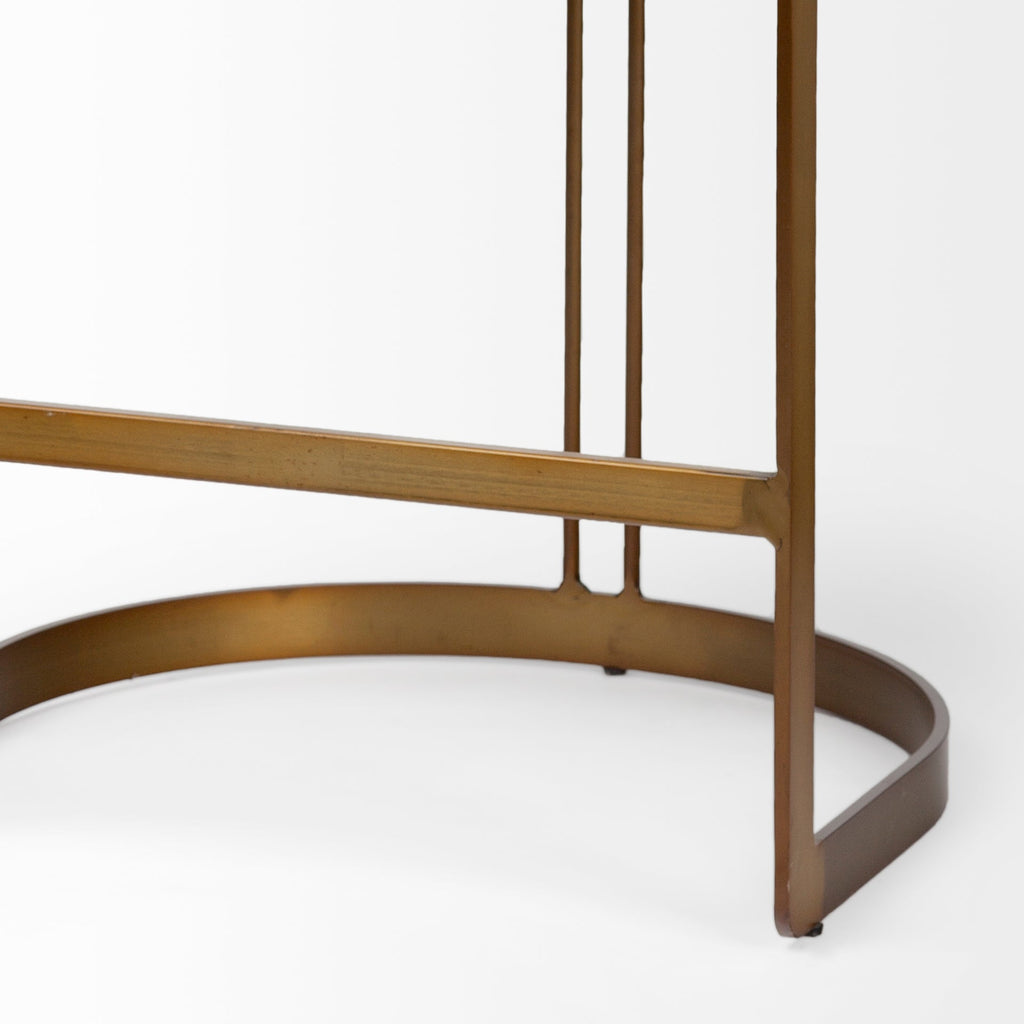 Hollyfield Leather Seat Counter Stool