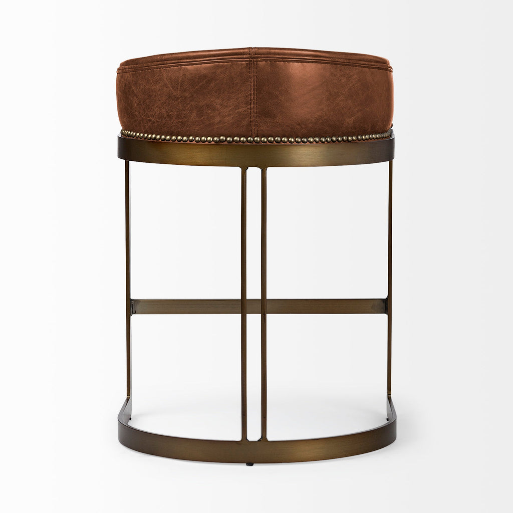 Hollyfield Leather Seat Counter Stool