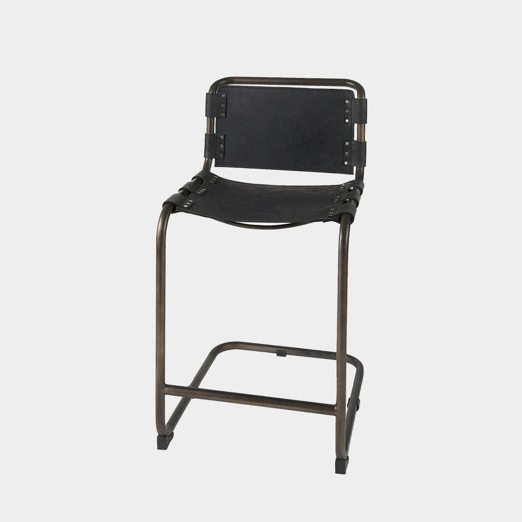 Berbick Leather Seat Counter Stool