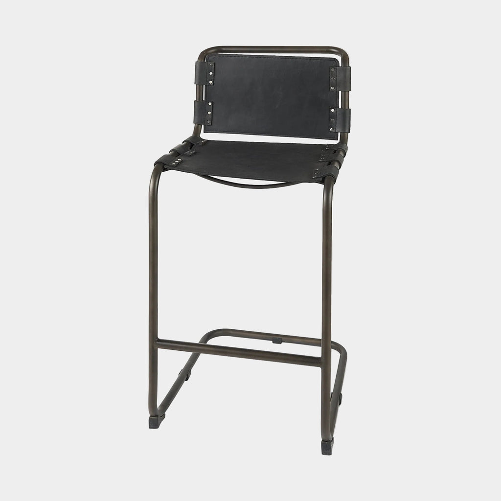Berbick Leather Seat Bar Stool