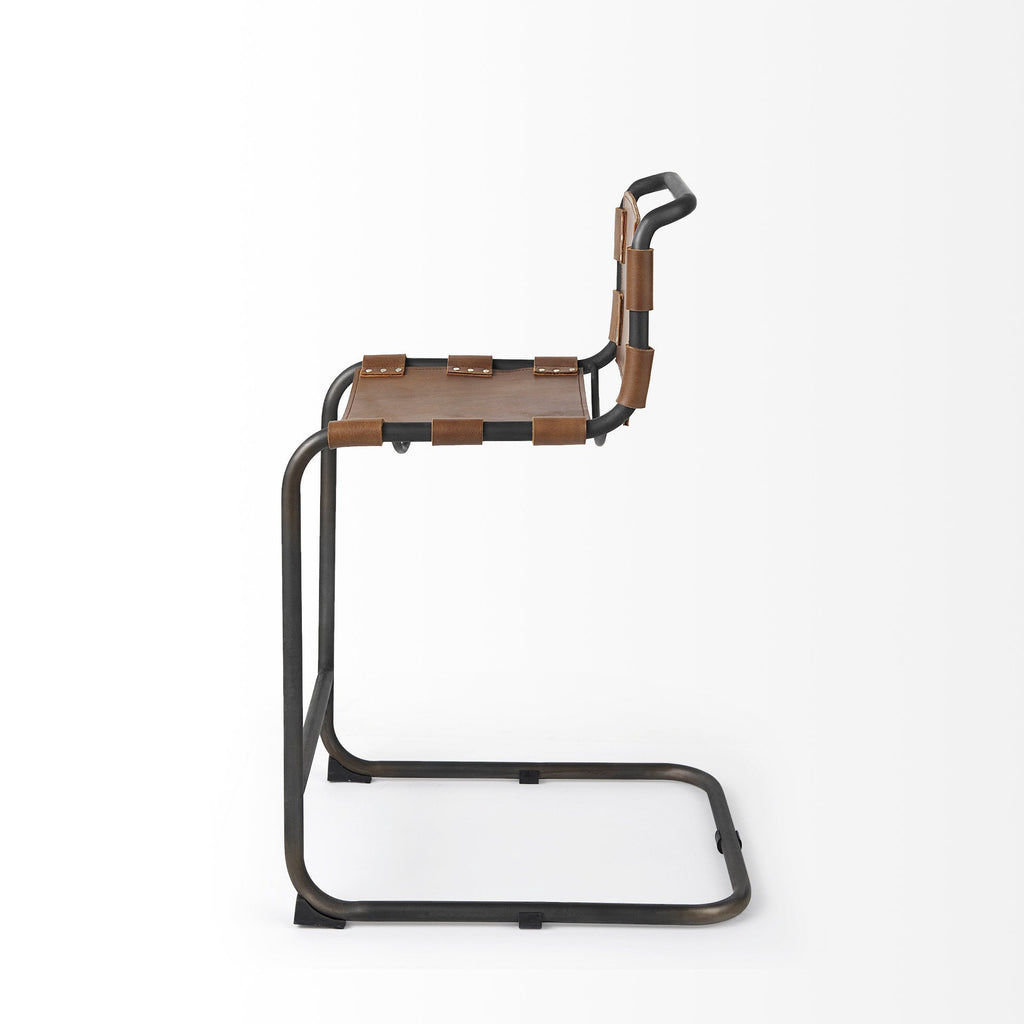 Berbick Leather Seat Counter Stool