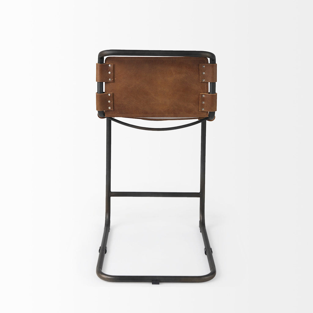 Berbick Leather Seat Counter Stool
