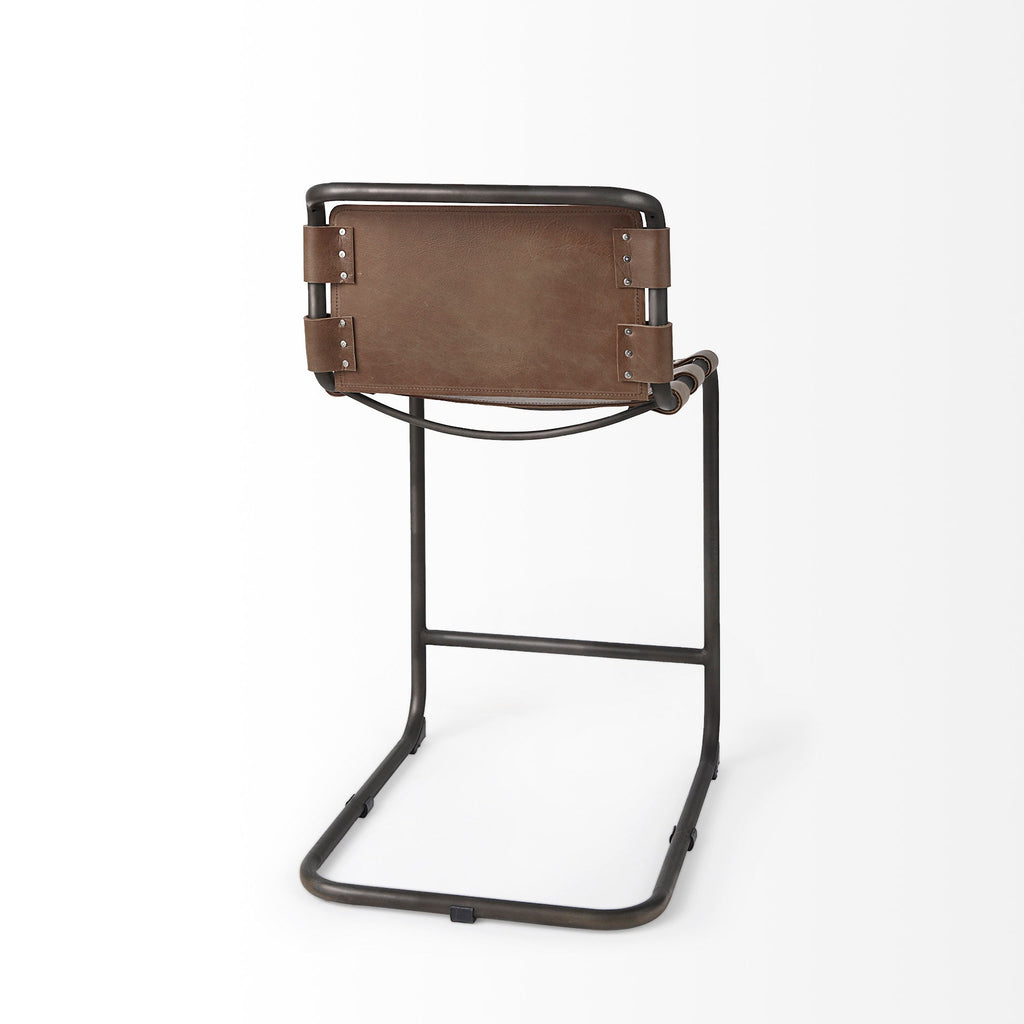 Berbick Leather Seat Counter Stool