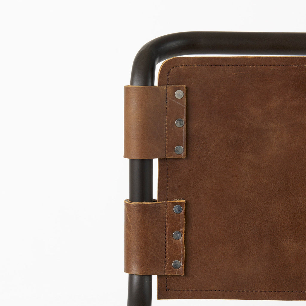 Berbick Leather Seat Counter Stool