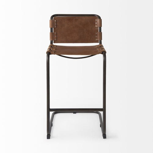 Berbick Leather Seat Bar Stool