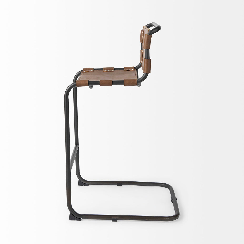 Berbick Leather Seat Bar Stool