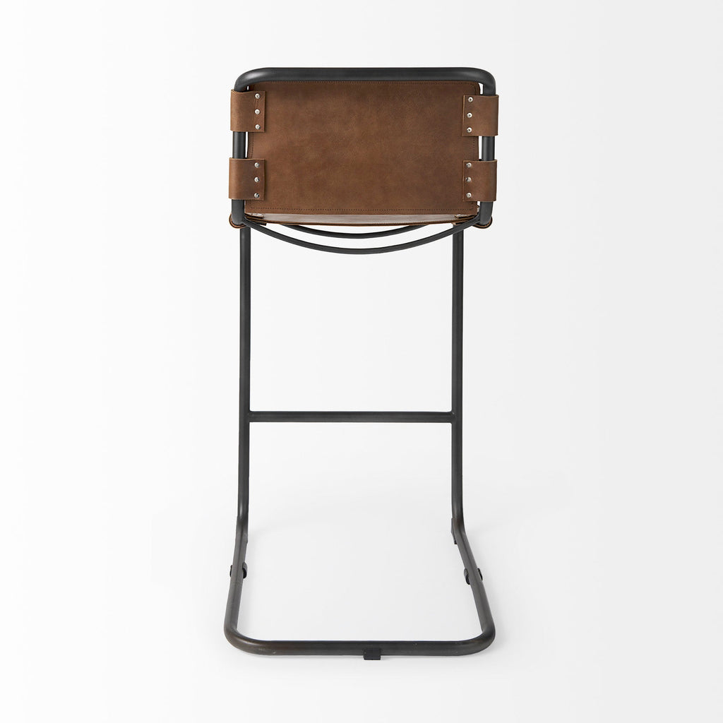 Berbick Leather Seat Bar Stool