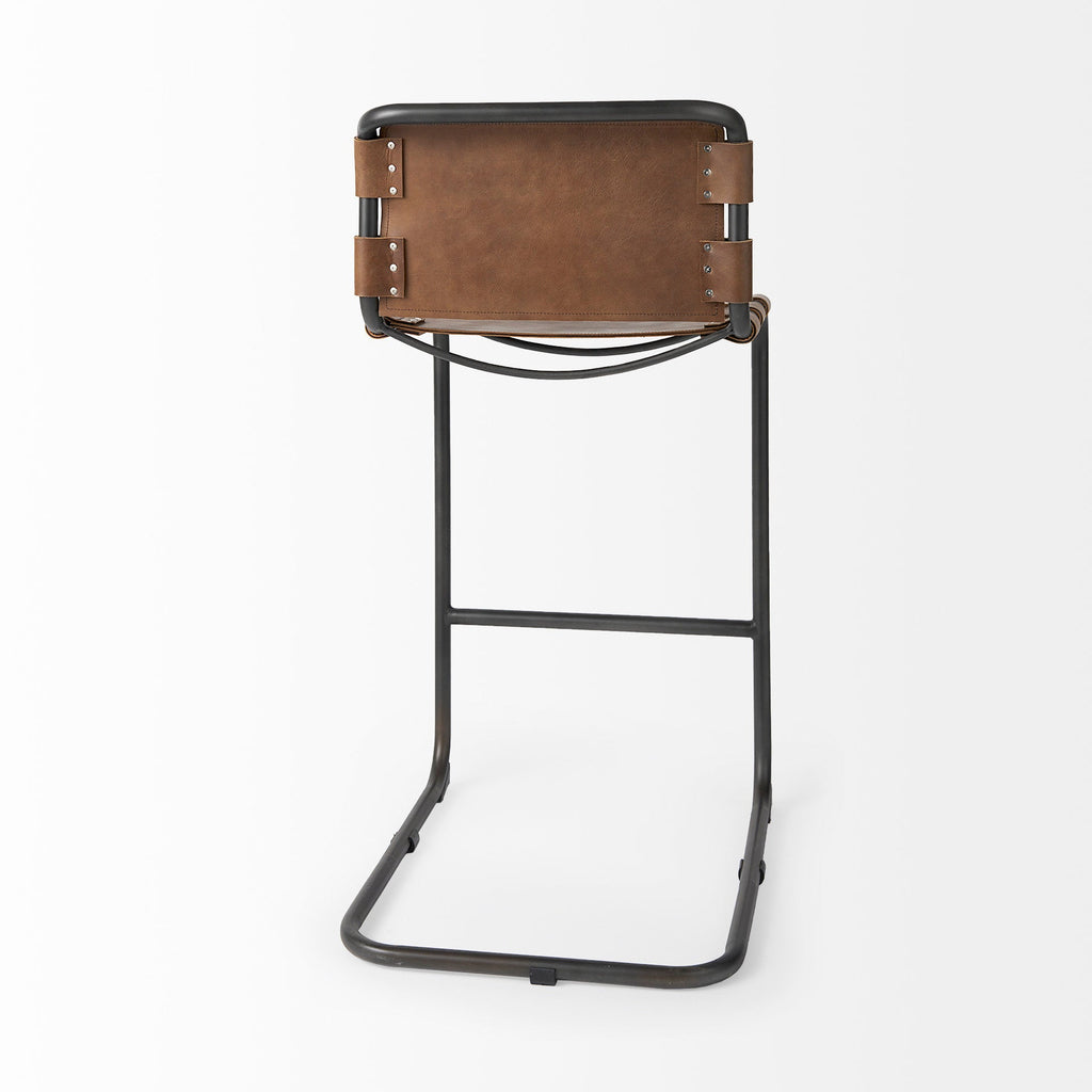 Berbick Leather Seat Bar Stool