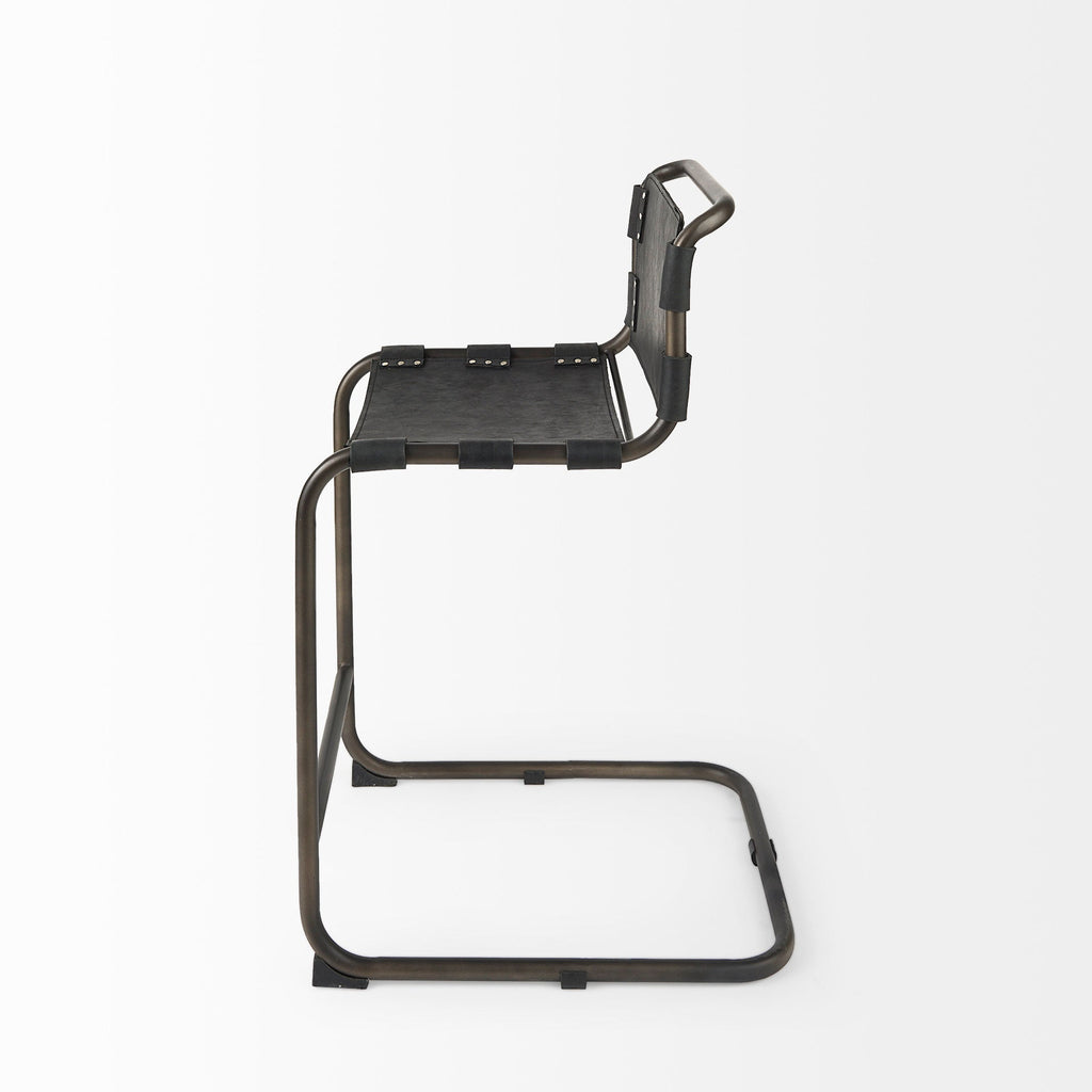 Berbick Leather Seat Counter Stool