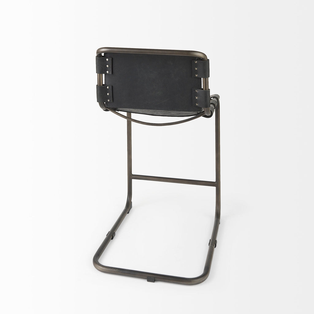 Berbick Leather Seat Counter Stool