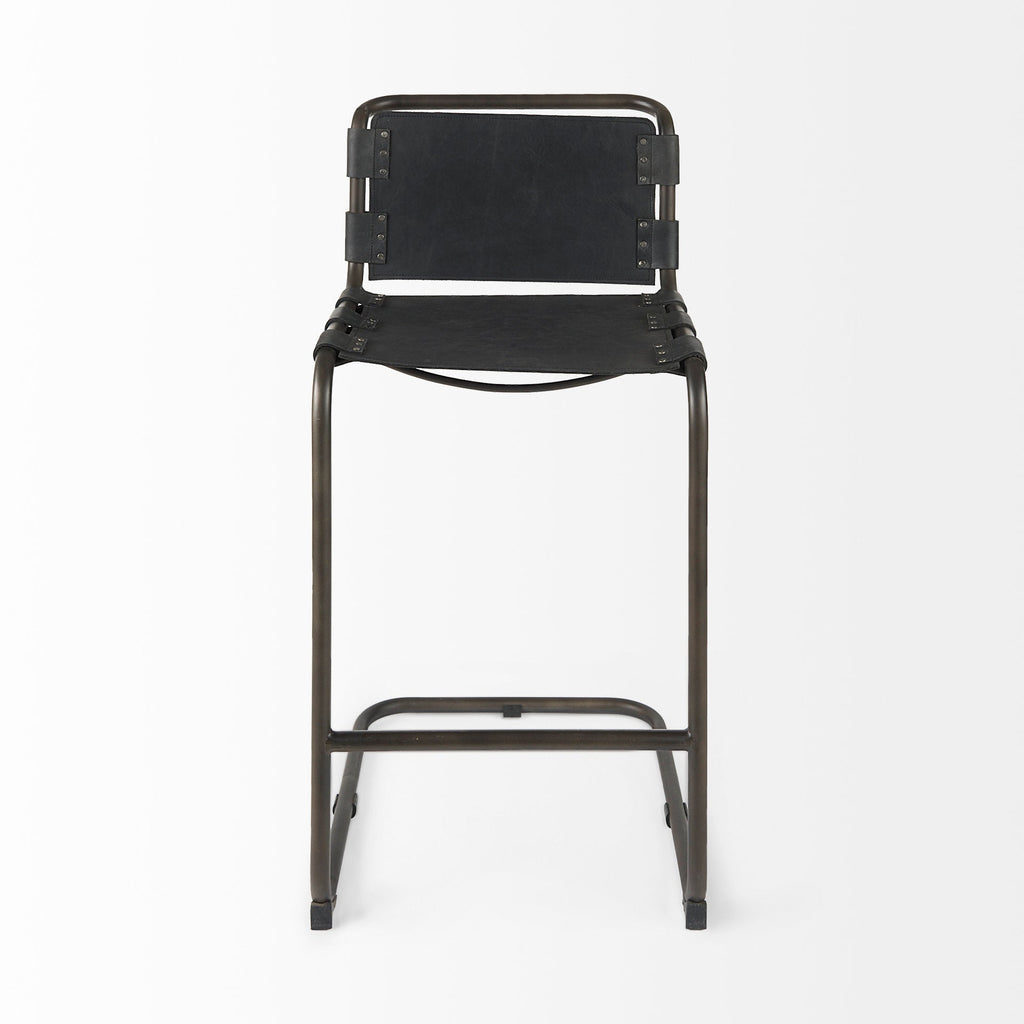 Berbick Leather Seat Bar Stool