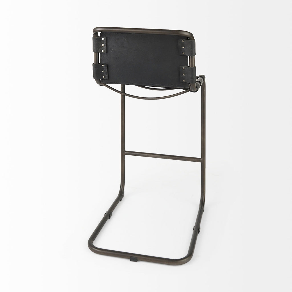Berbick Leather Seat Bar Stool