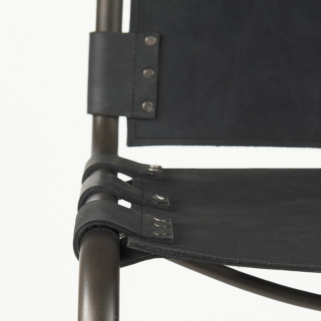 Berbick Leather Seat Bar Stool