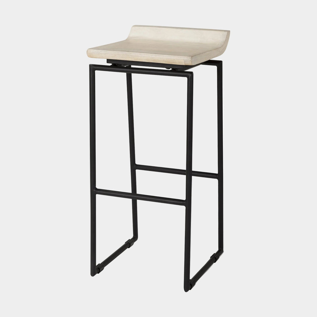 Givens Wood Seat Bar Stool