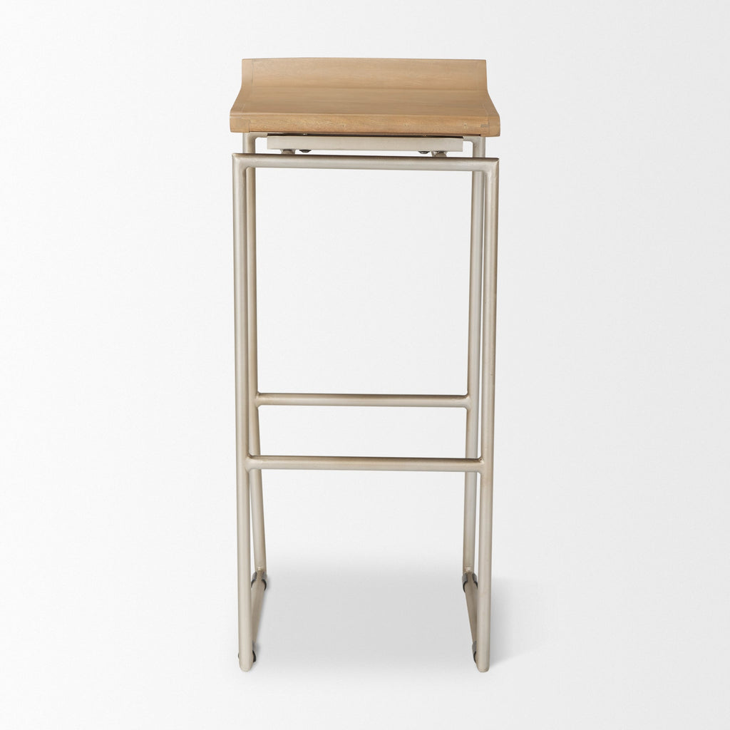 Givens Wood Seat Bar Stool